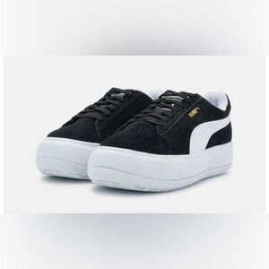 PUMA NIB Womens Suede Mayu Barbie Platform Sneakers Shoes Casual Black Size 11